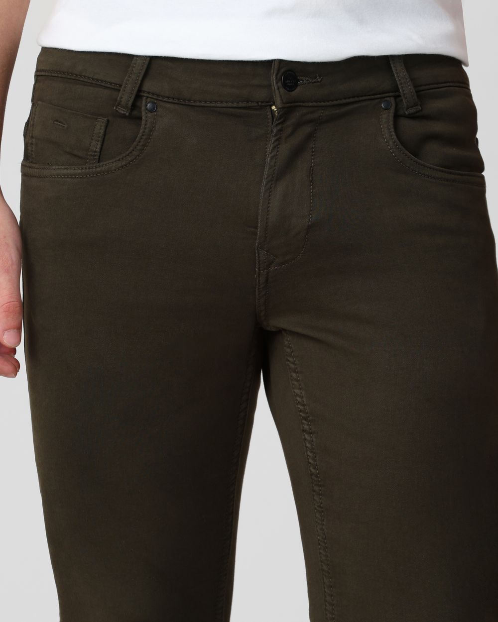 Dark Olive Super Slim Fit Superstretch Coloured Jeans