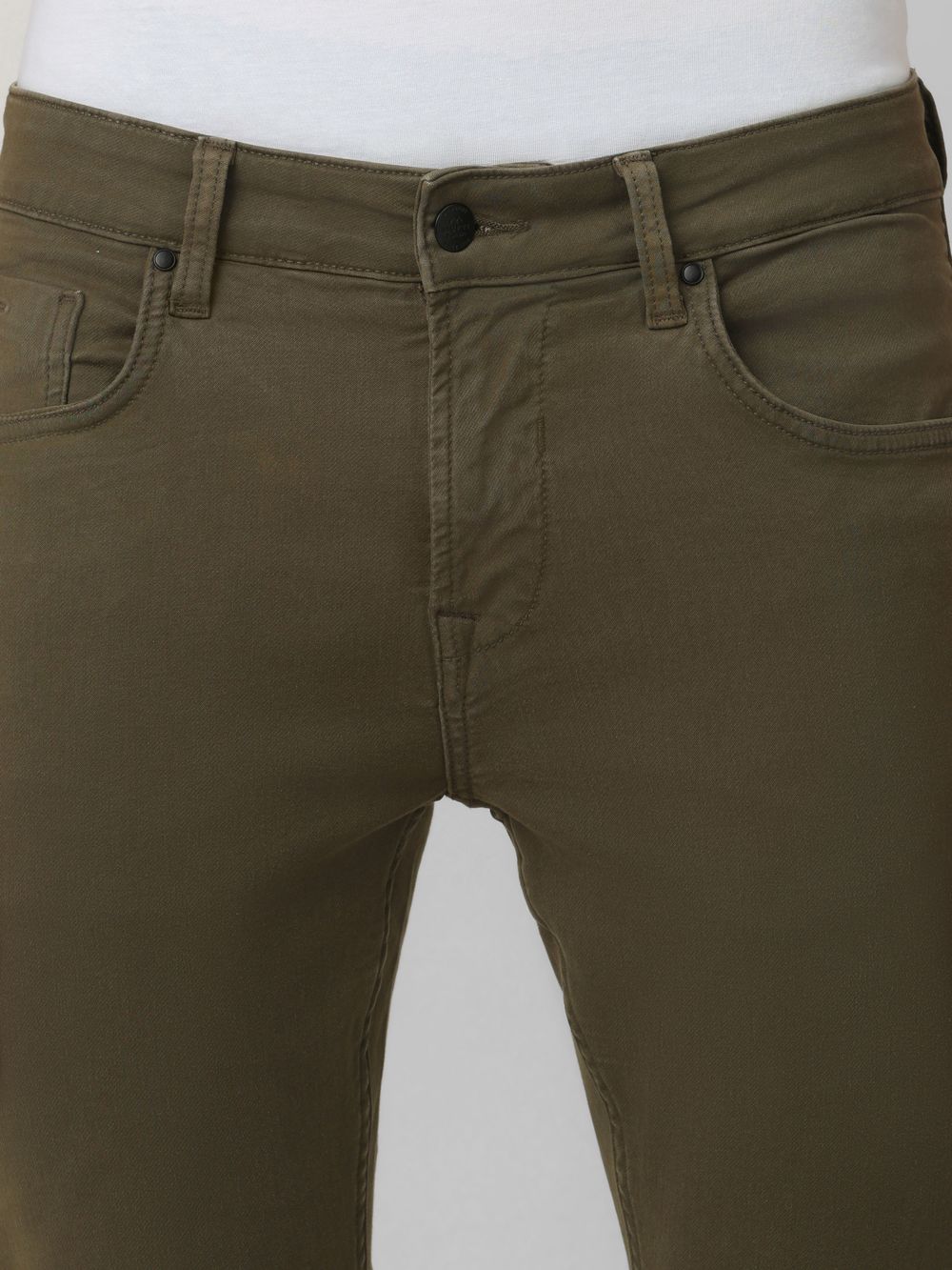 Olive Skinny Fit Superstretch Coloured Jeans
