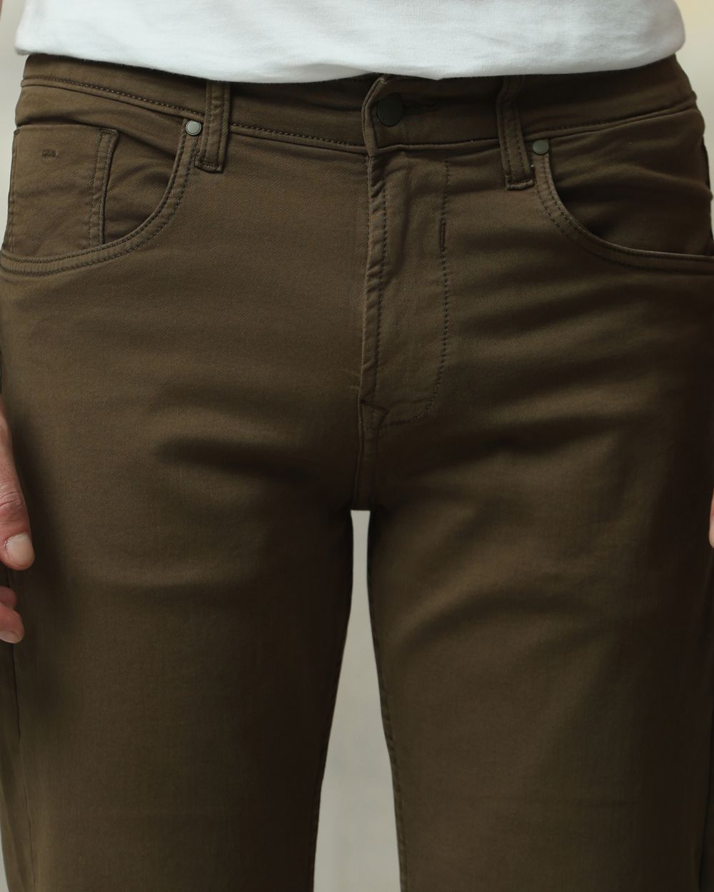 Olive Straight Fit Jeans