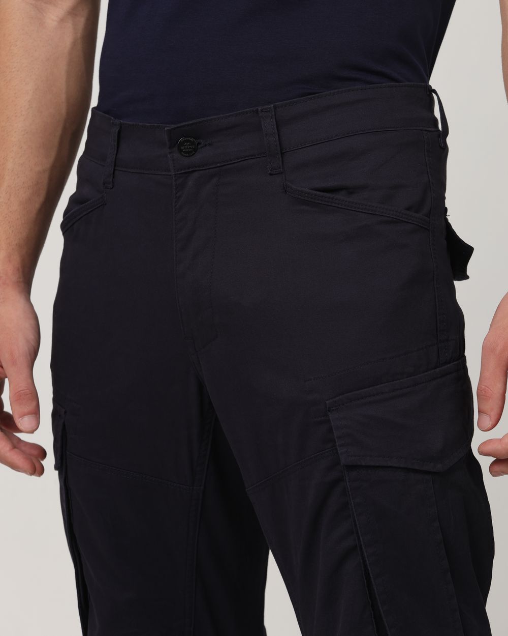 Navy Slim Fit Cargos