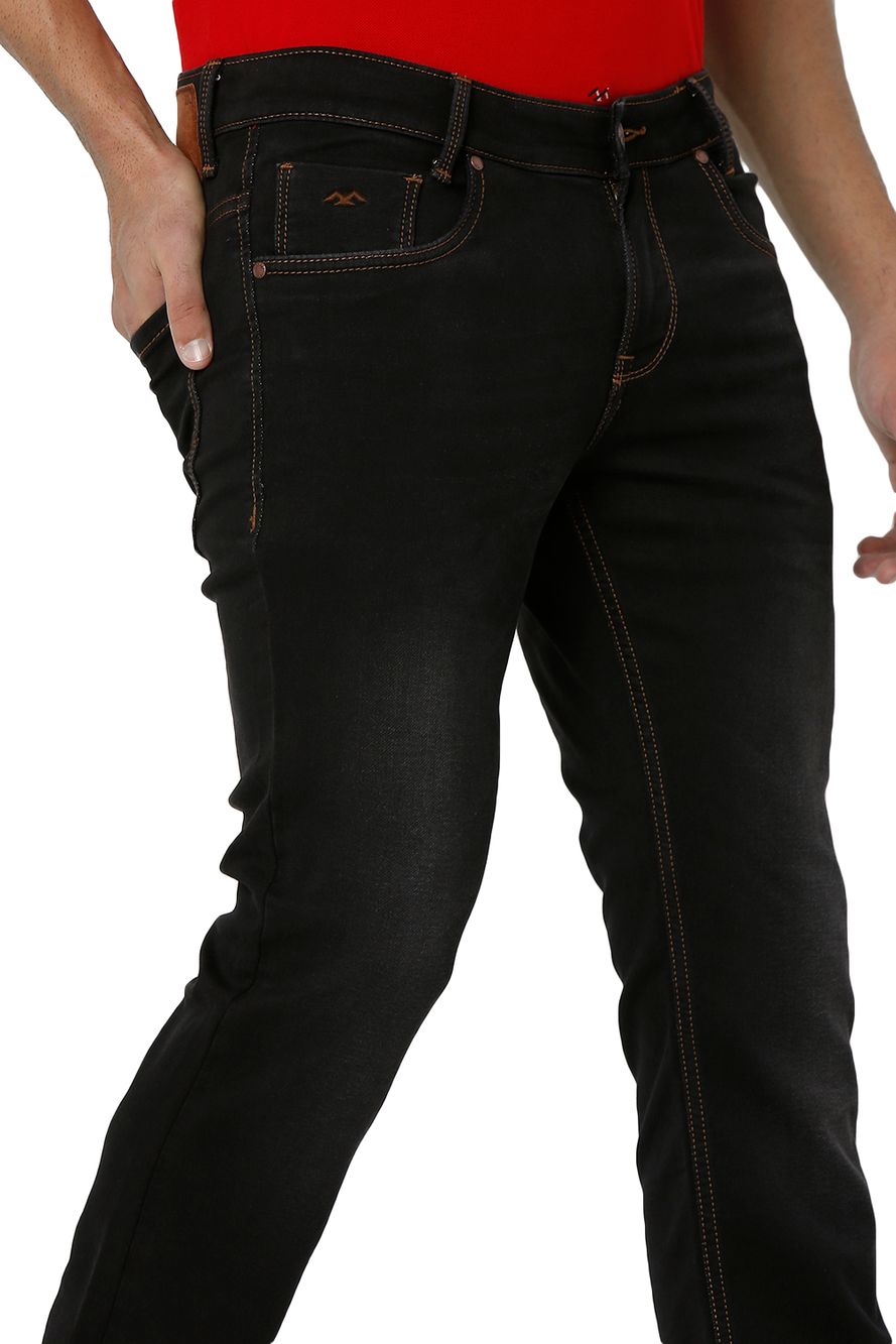 Black Bootcut Knitted Stretch Jeans