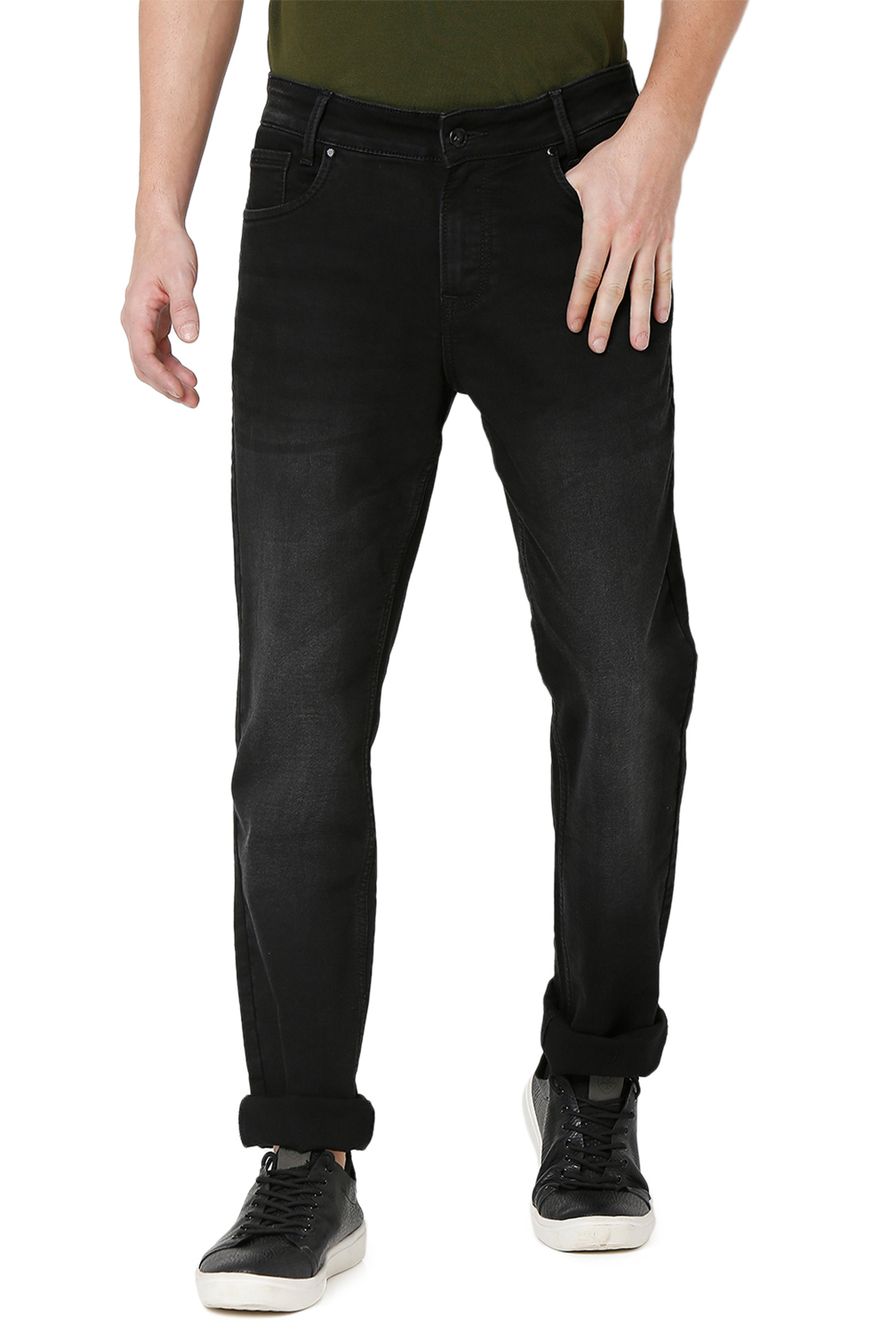 Black Super Slim Fit Knitted Stretch Jeans