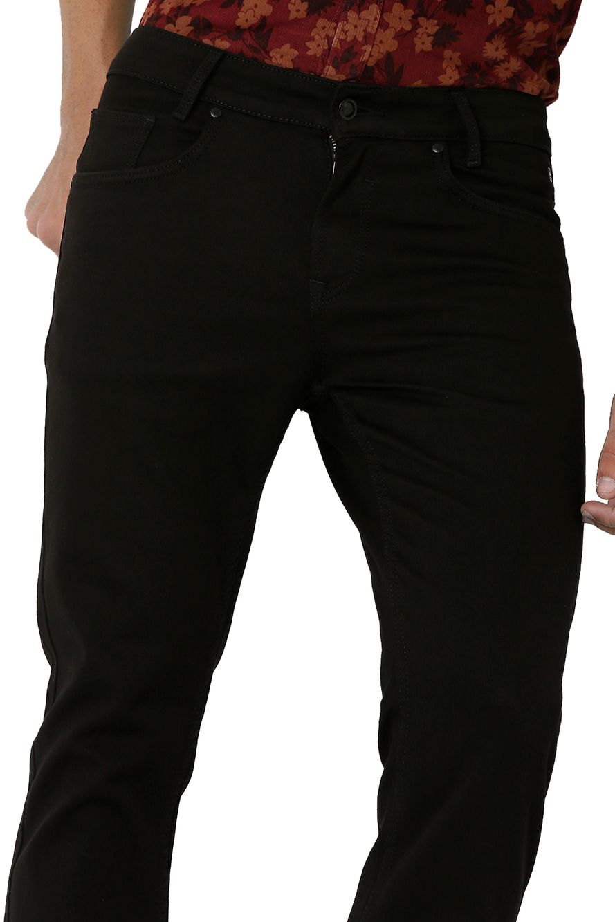 Jet Black Super Slim Fit Knitted Stretch Jeans