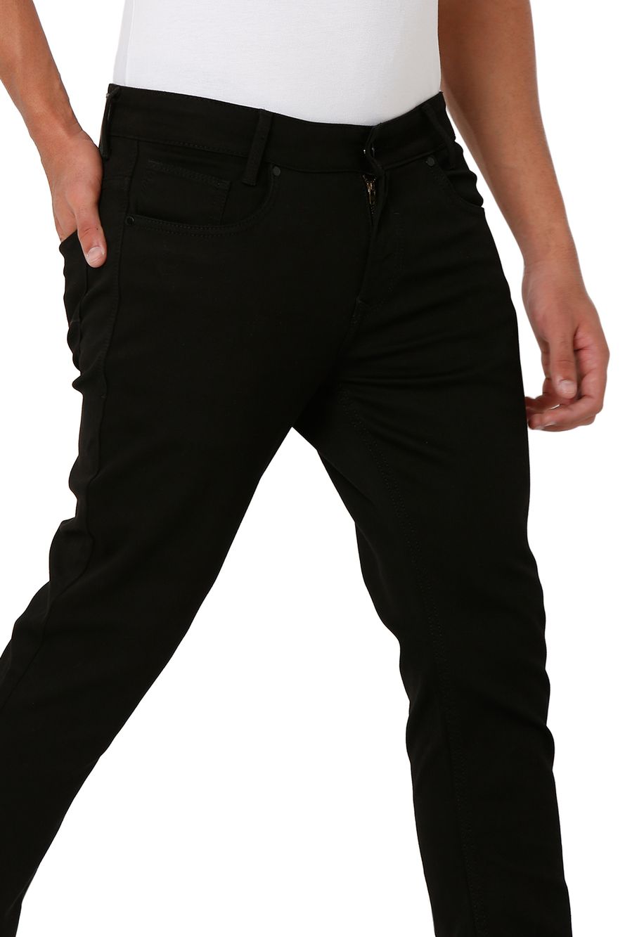 Jet Black Skinny Fit Knitted Stretch Jeans
