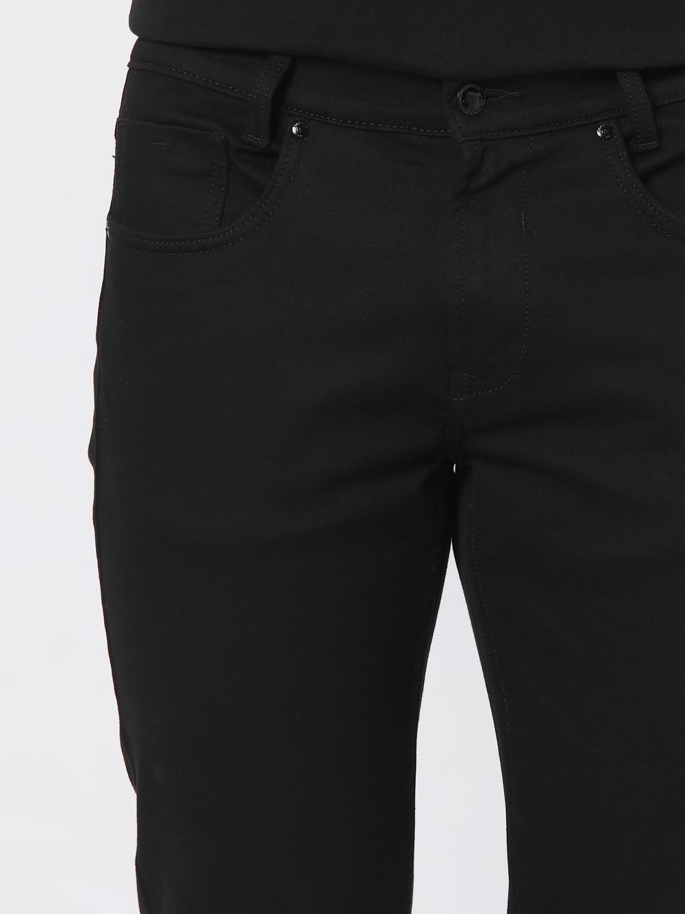 Jet Black Straight Fit Denim Deluxe Stretch Jeans