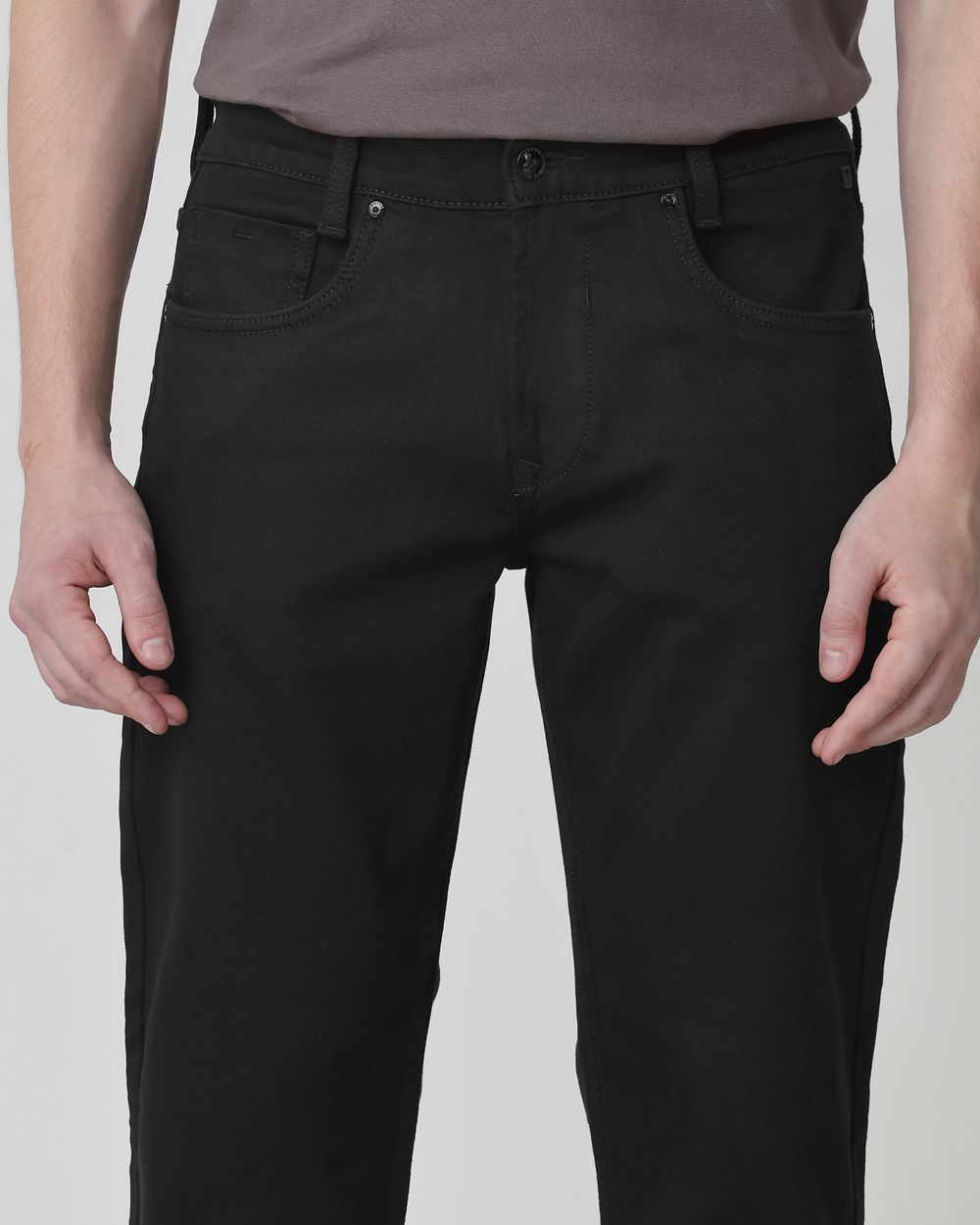 Jet Black Straight Fit Jeans