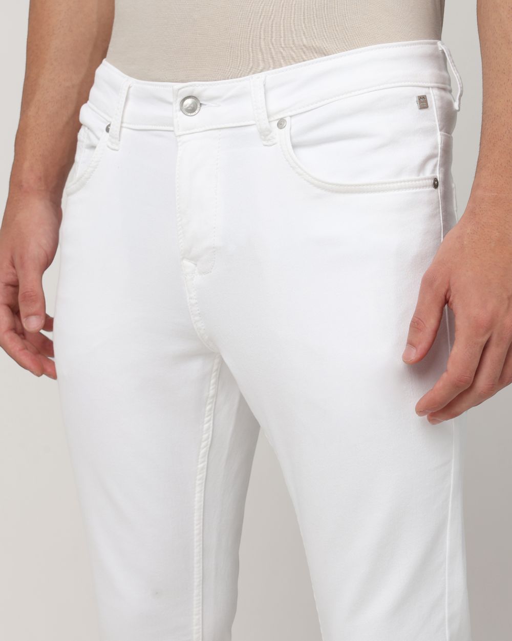 White Skinny Fit Denim Deluxe Stretch Jeans