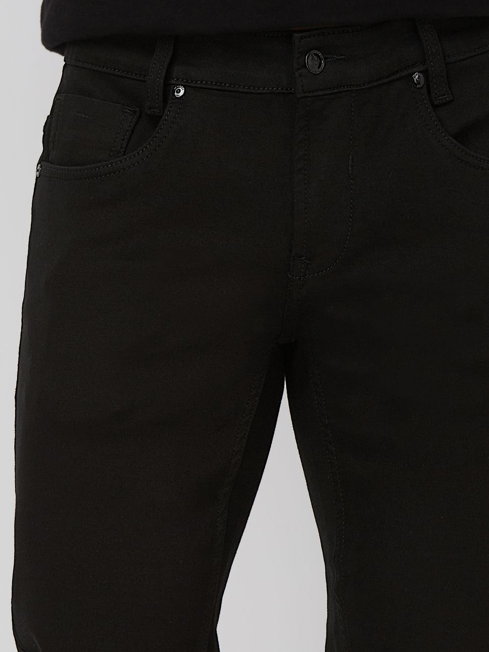 Jet Black Ankle Length Denim Deluxe Stretch Jeans