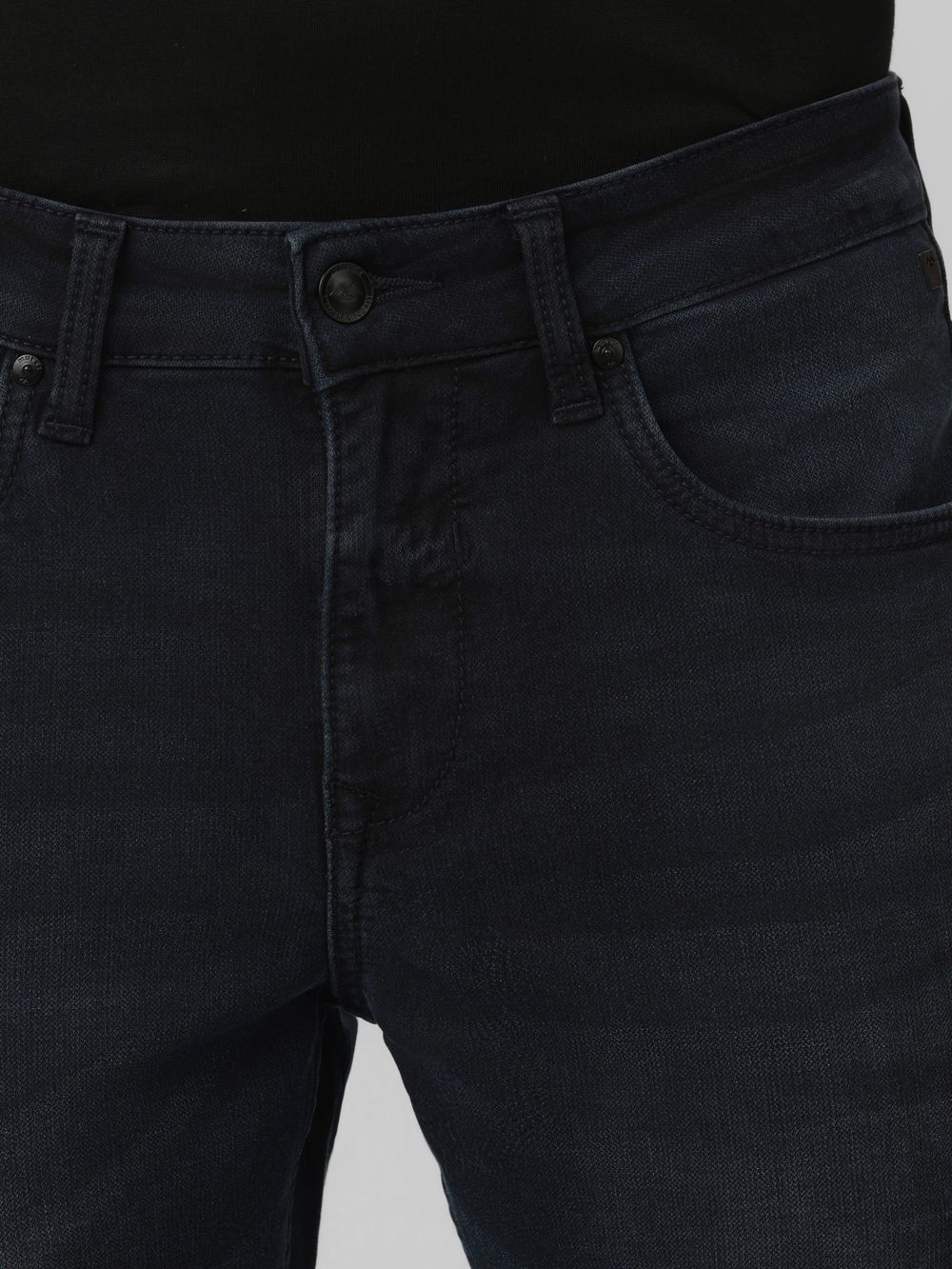 Blue Black Ankle Length Denim Deluxe Stretch Jeans