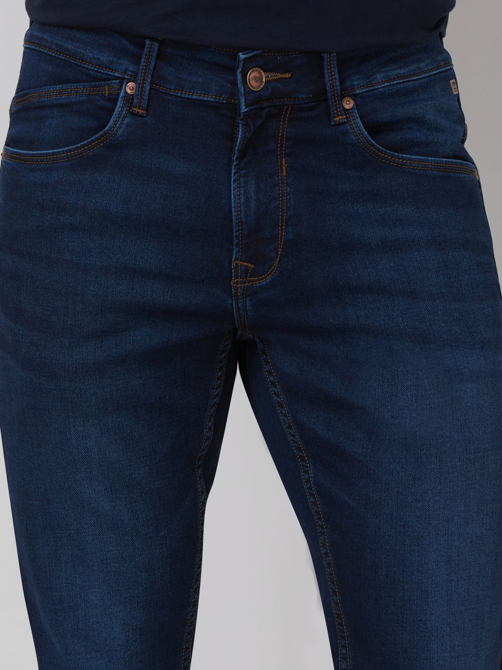 Dark Indigo Blue Skinny Fit Denim Deluxe Stretch Jeans