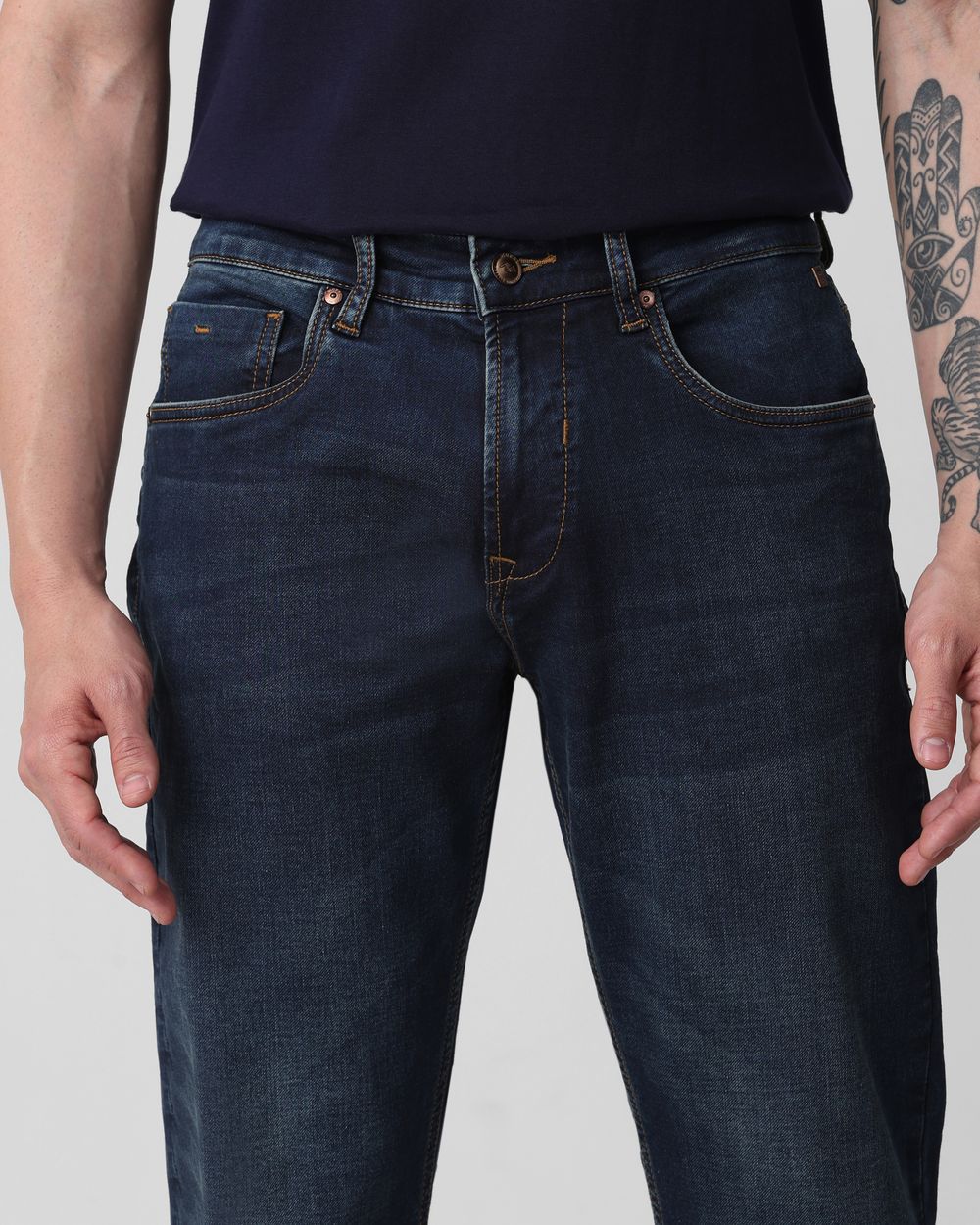 Tinted Straight Fit Denim Deluxe Stretch Jeans