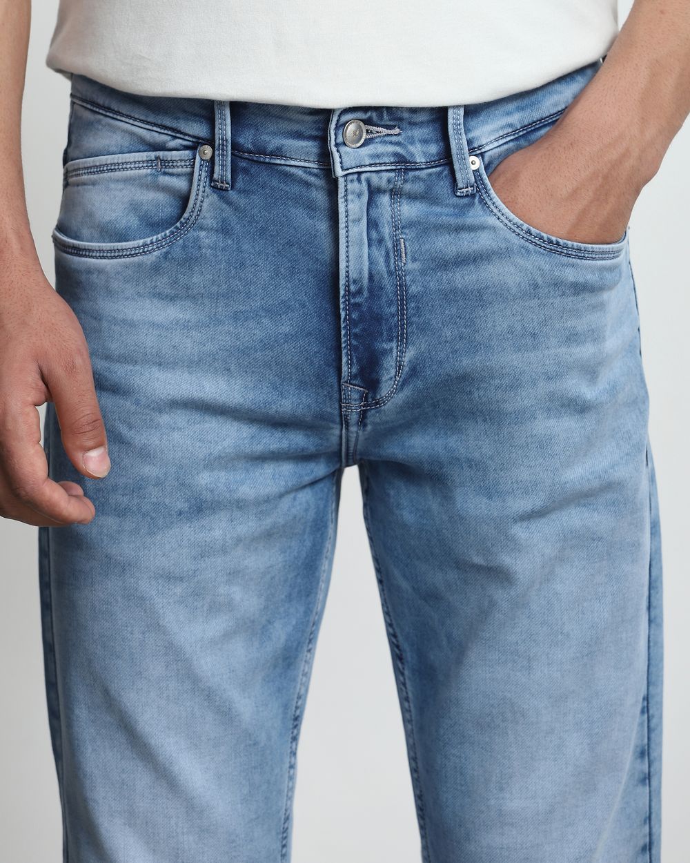 Light Blue Straight Fit Jeans