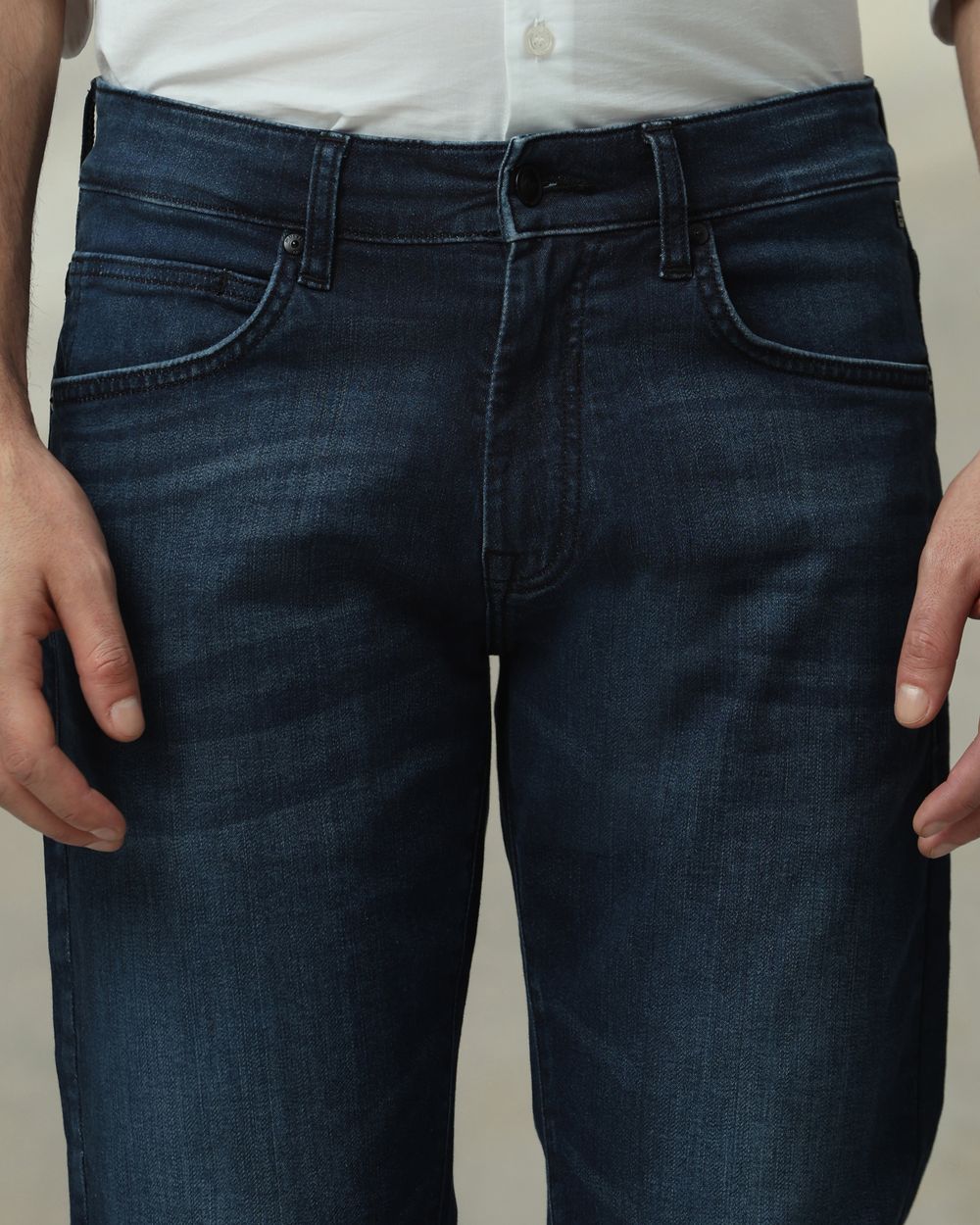 Blue Black Straight Fit Jeans