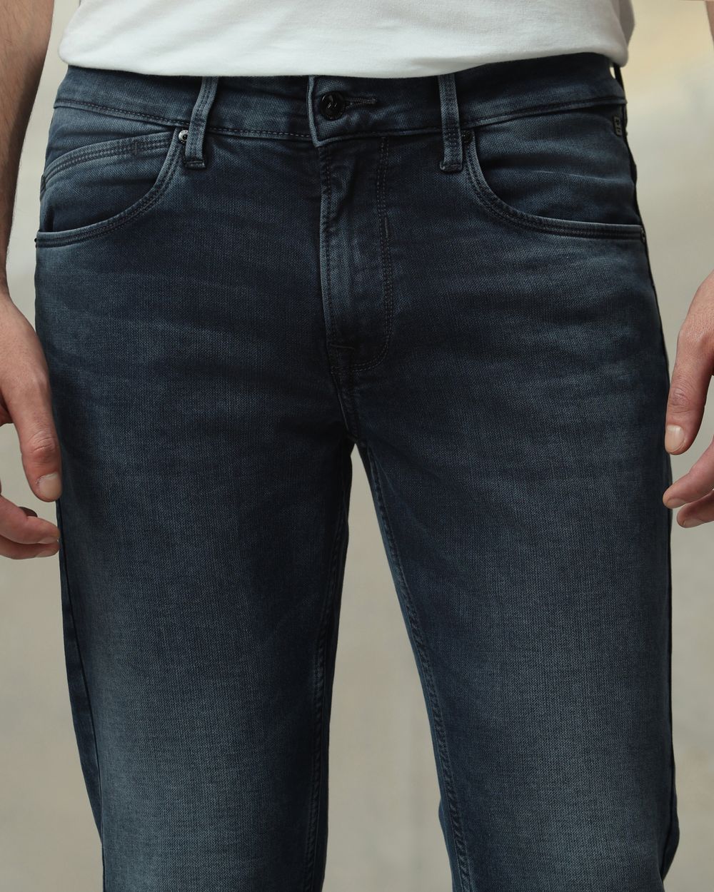 Blue Black Ankle Length Jeans