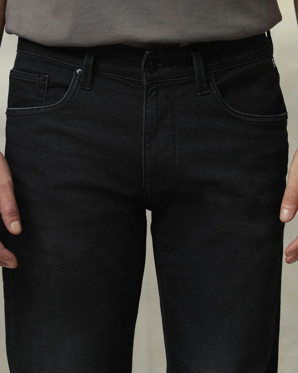 Charcoal Straight Fit Jeans