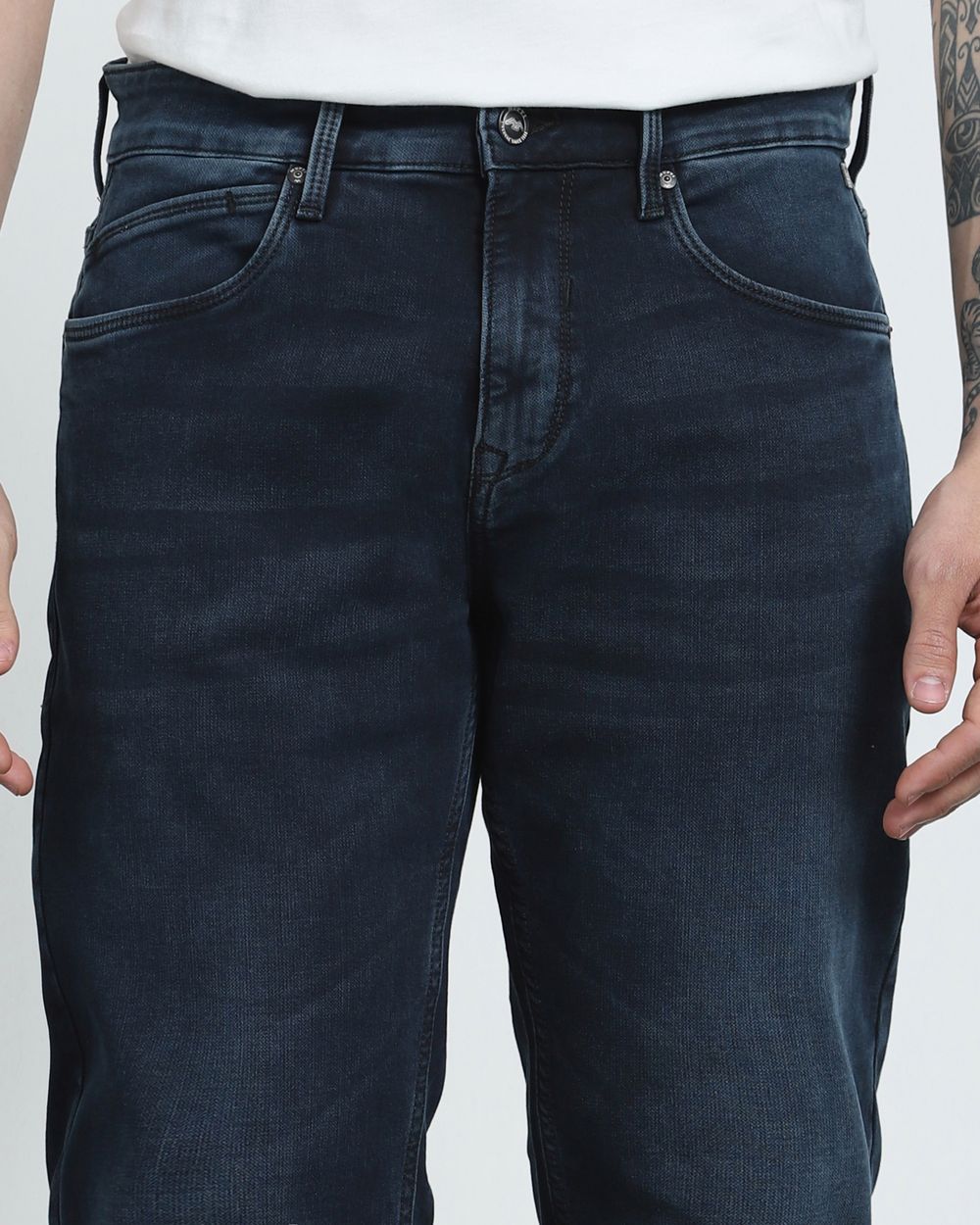 Blue Black Straight Fit Jeans