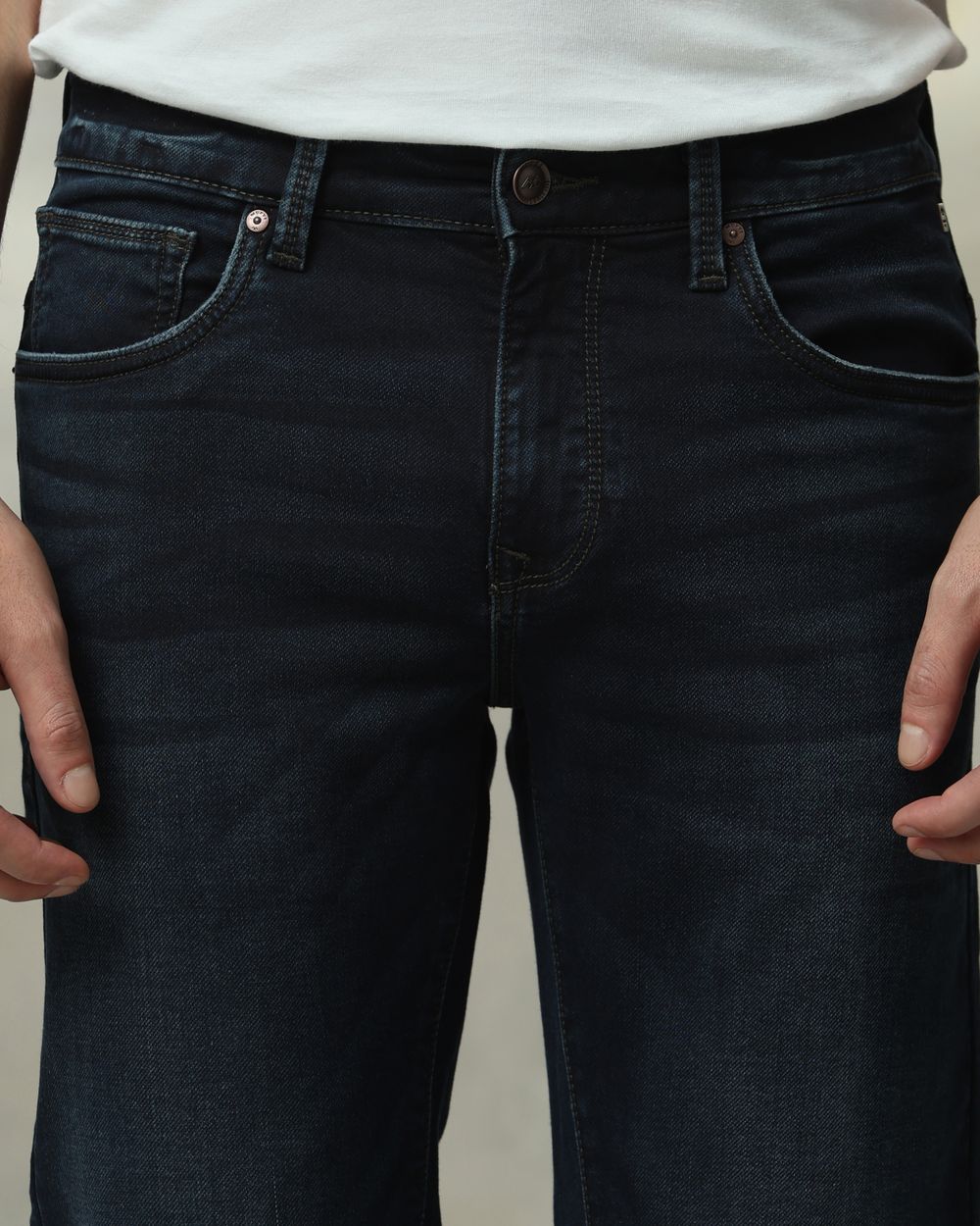 Blue Black Ankle Length Jeans