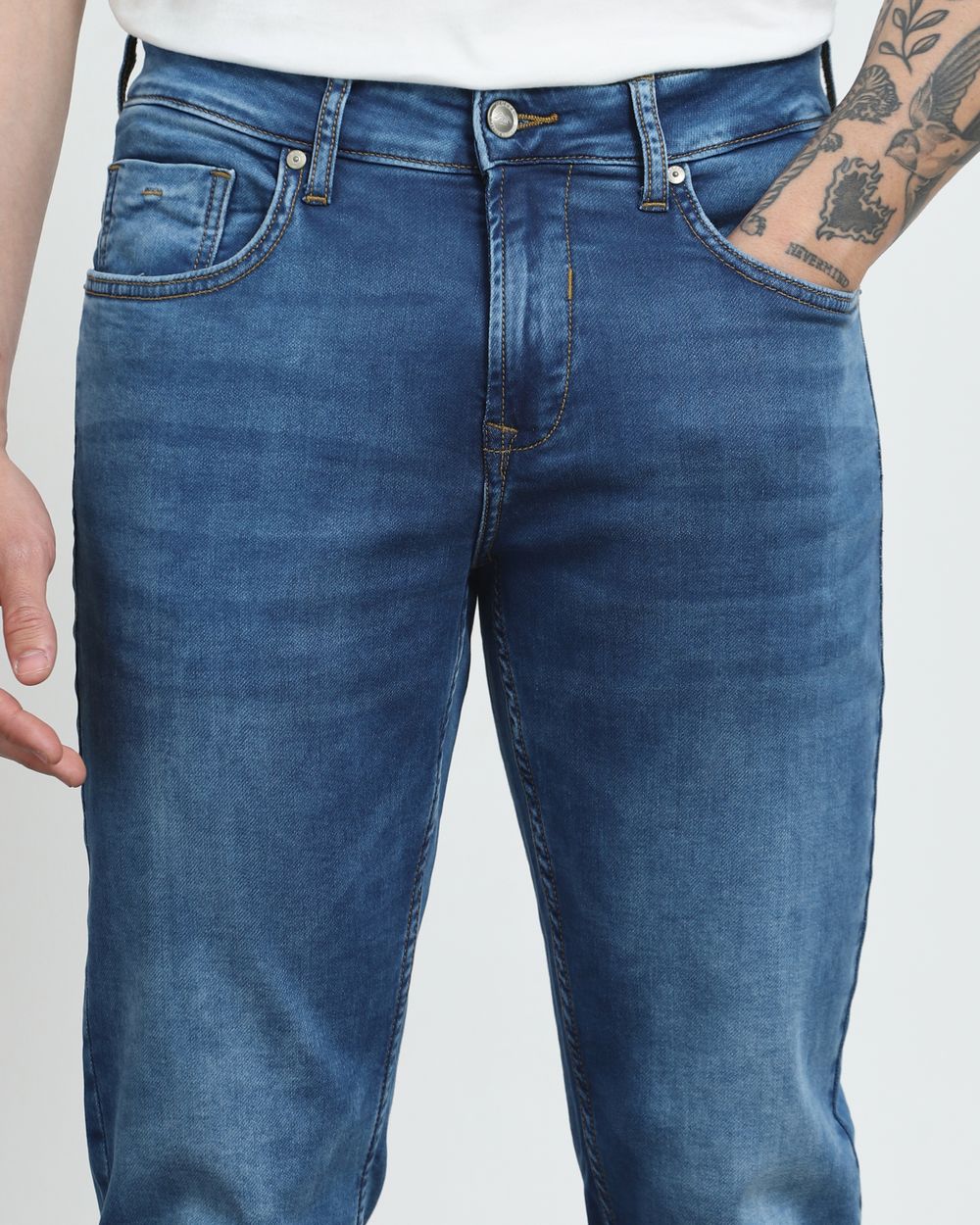 Mid Blue Super Slim Fit Jeans