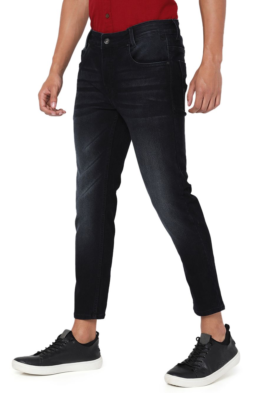 Blue Black Ankle Length Original Stretch Jeans