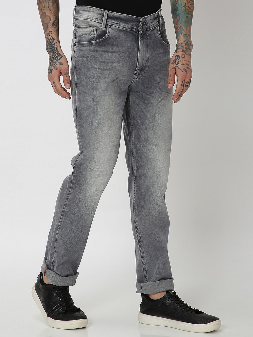 Light Grey Straight Fit Originals Stretch Jeans