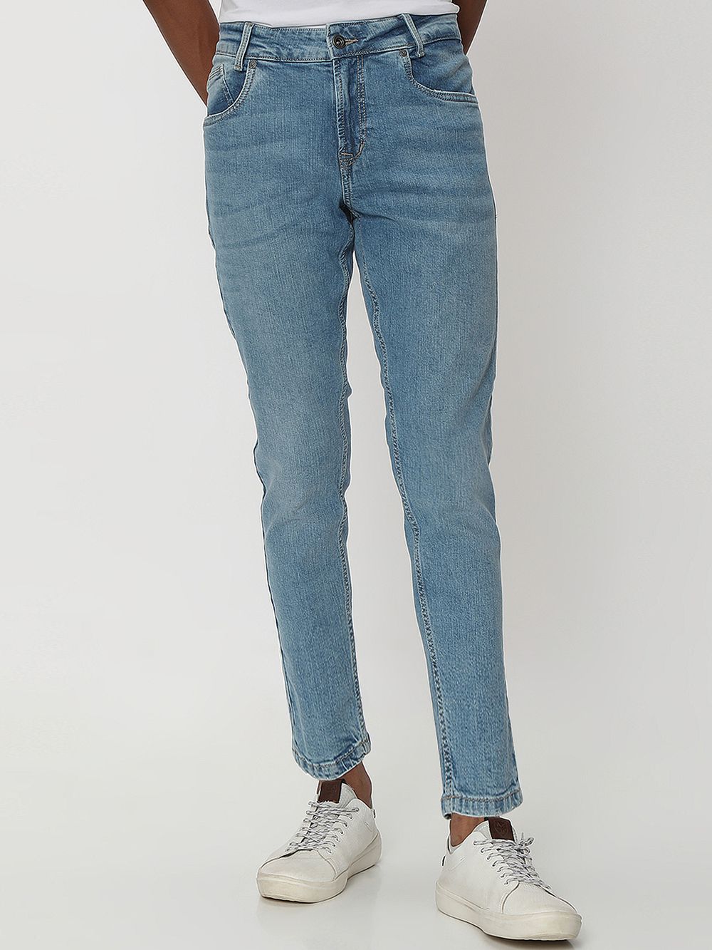 Light Blue Ankle Length Originals Stretch Jeans