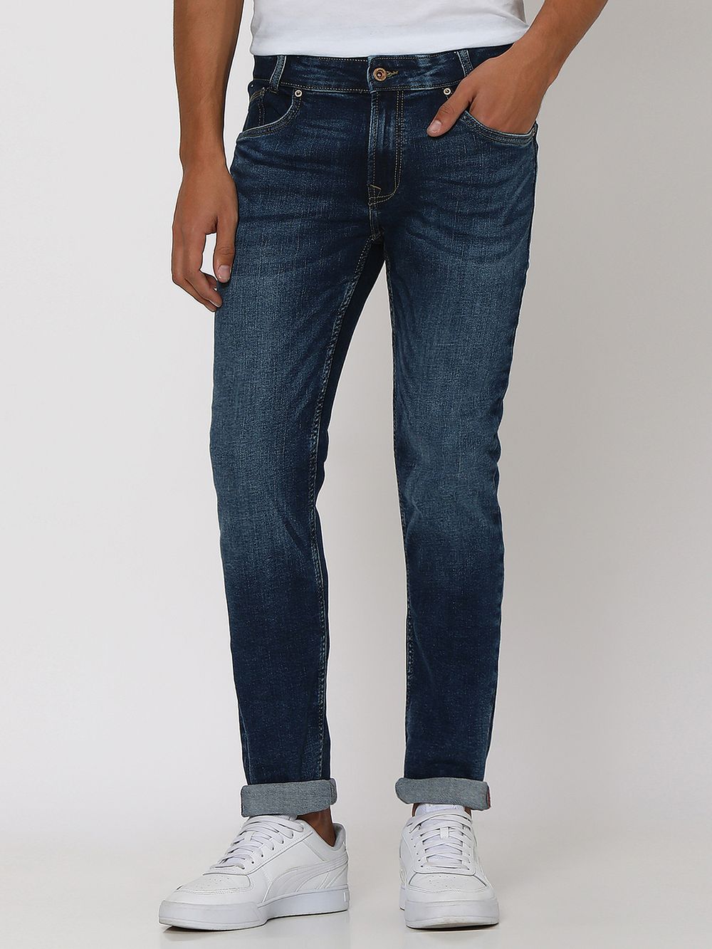 Dark Indigo Blue Super Slim Fit Originals Stretch Jeans