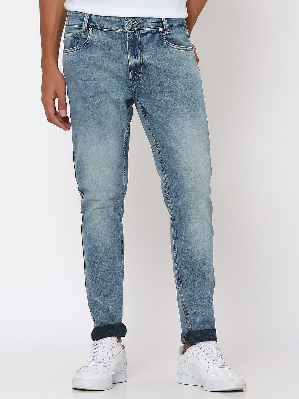 Mid Blue Skinny Fit Originals Stretch Jeans
