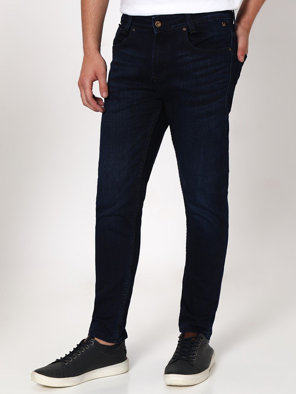 Deep Indigo Blue Ankle Length Originals Stretch Jeans