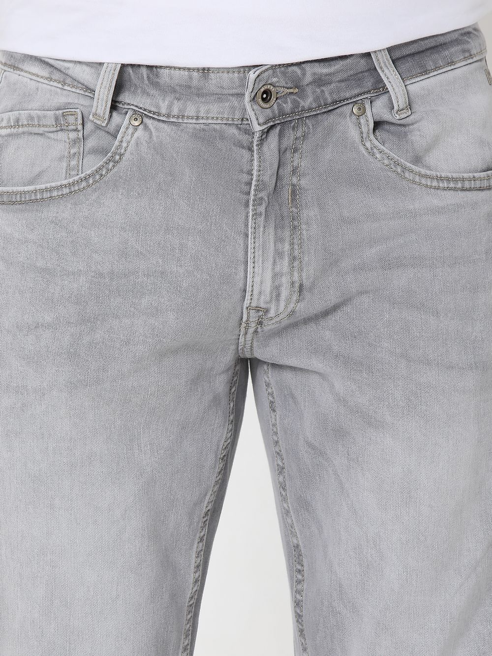 Grey Straight Fit Originals Stretch Jeans