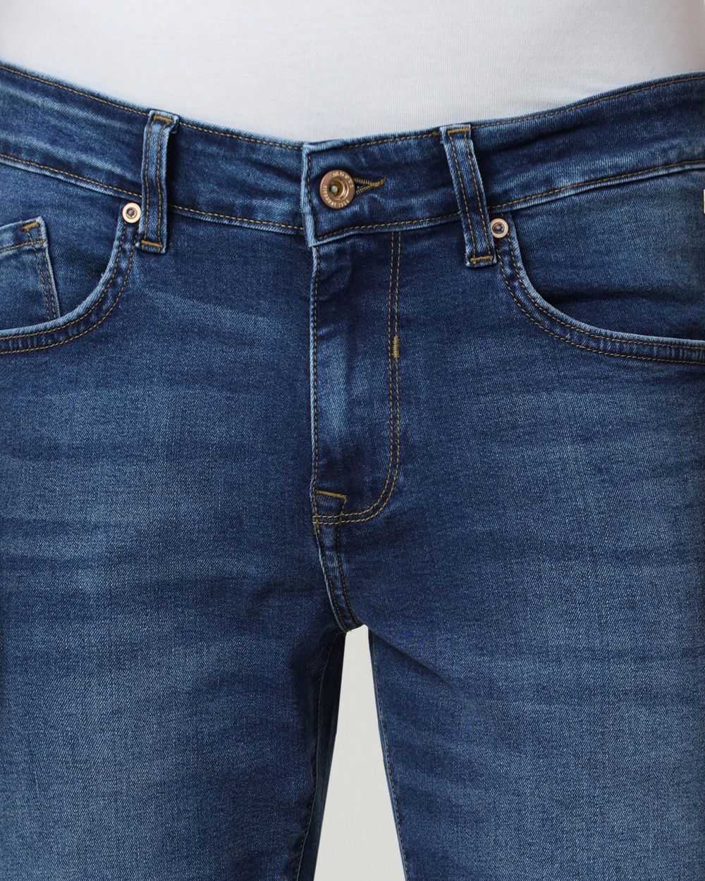 Mid Blue Super Slim Fit Originals Stretch Jeans