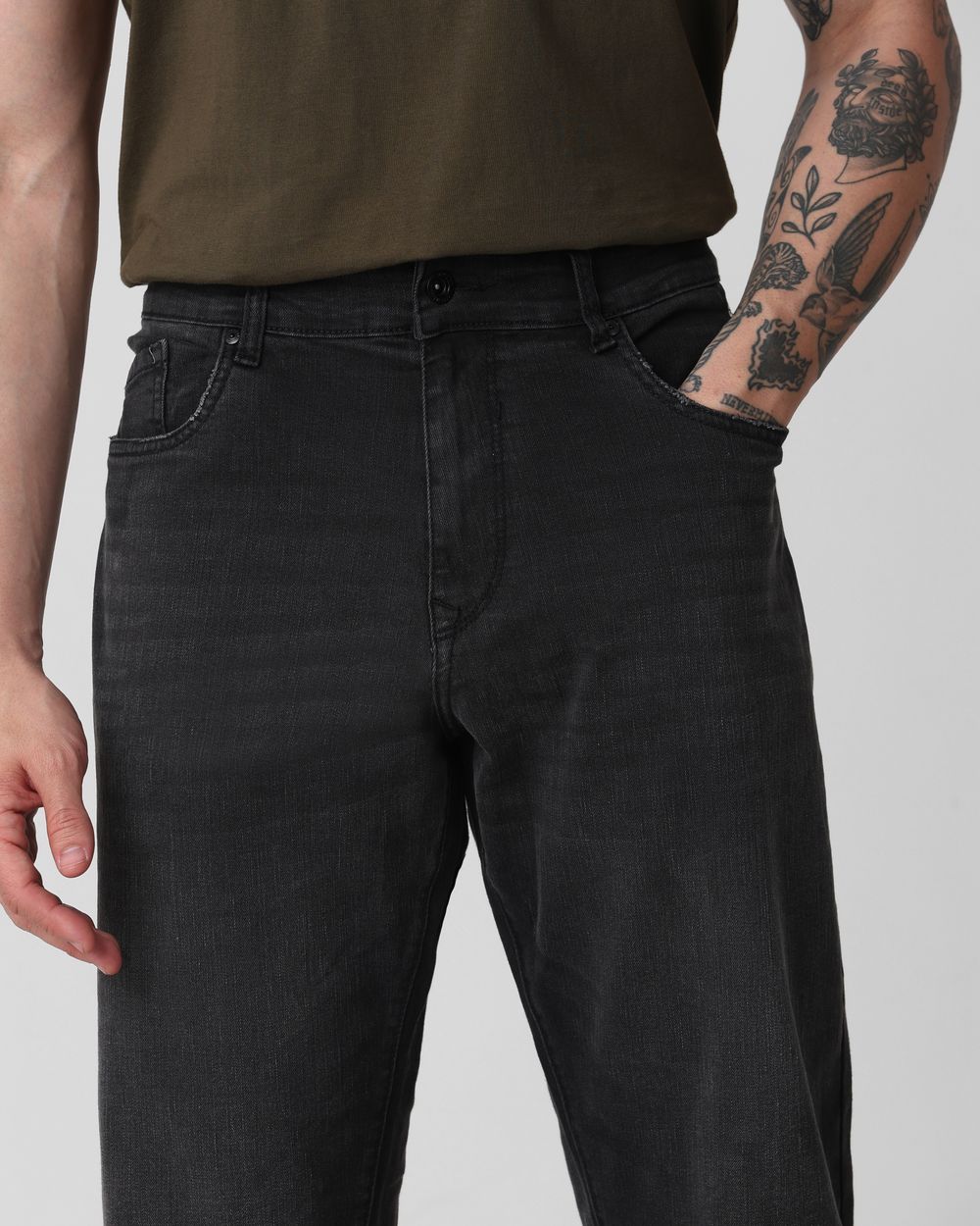 Black Loose Fit Originals Stretch Jeans