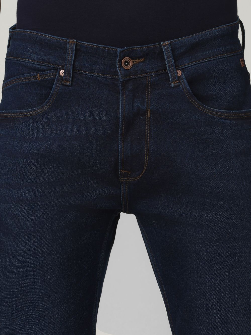 Dark Indigo Blue Straight Fit Originals Stretch Jeans