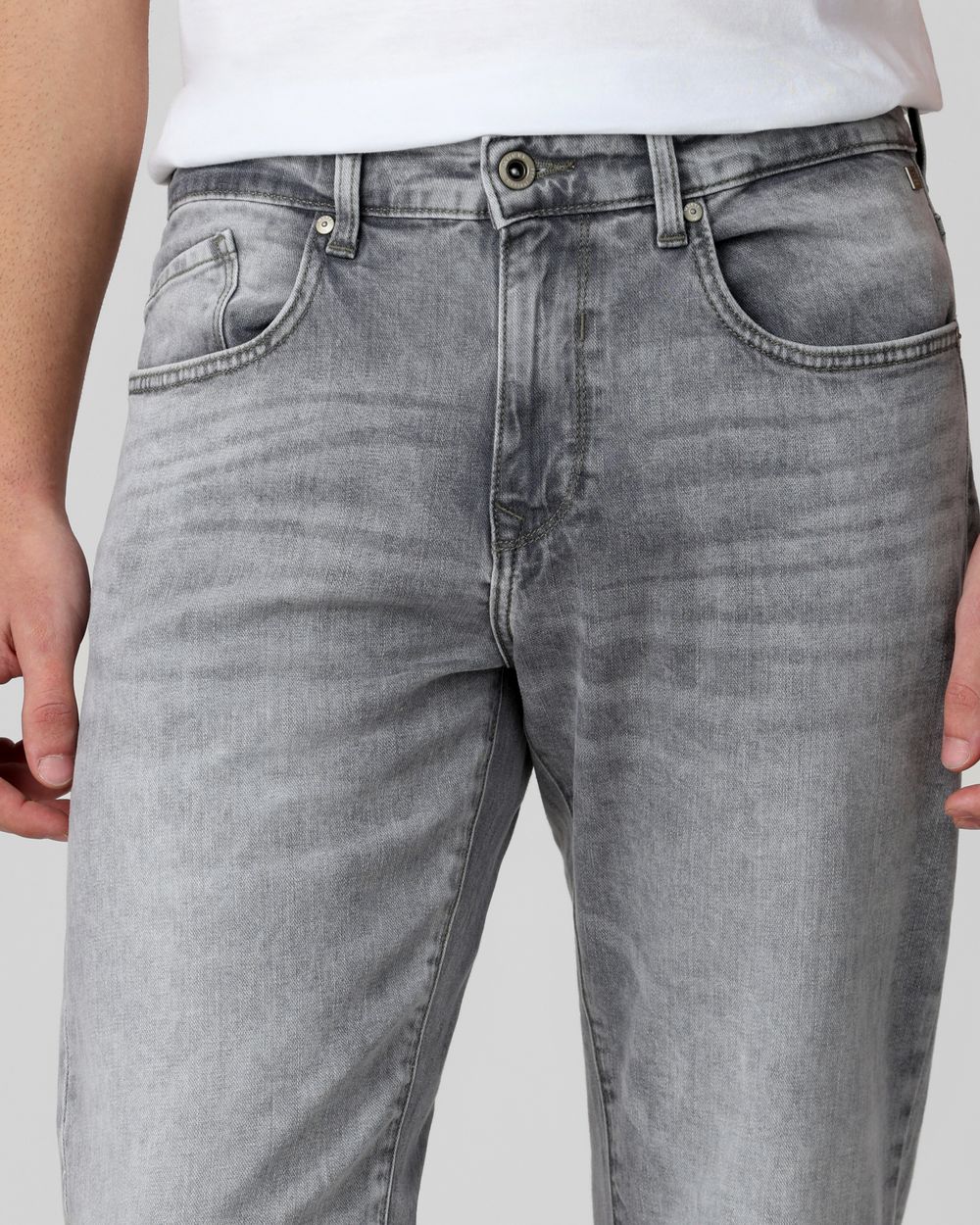 Light Grey Straight Fit Originals Stretch Jeans