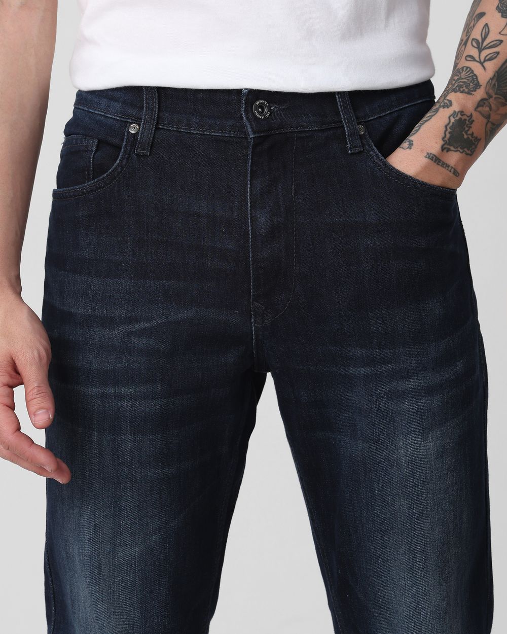 Blue Black Straight Fit Originals Stretch Jeans