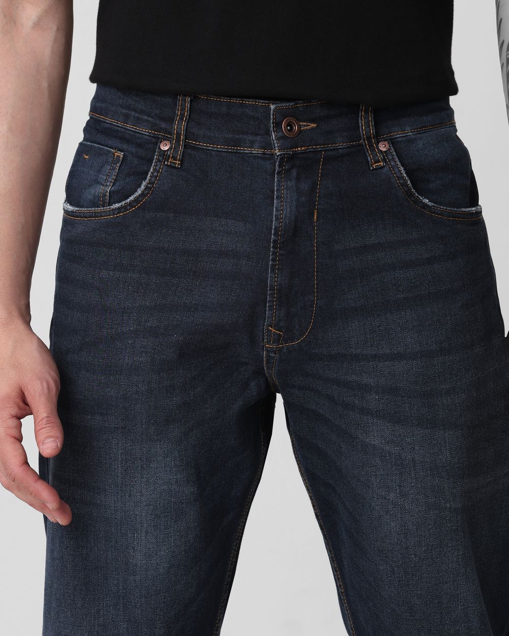 Blue Black Loose Fit Originals Stretch Jeans