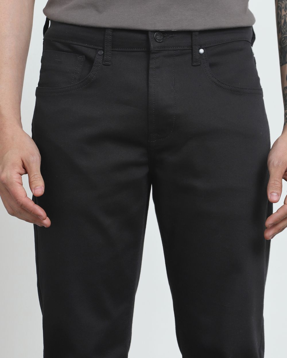 Jet Black Straight Fit Jeans