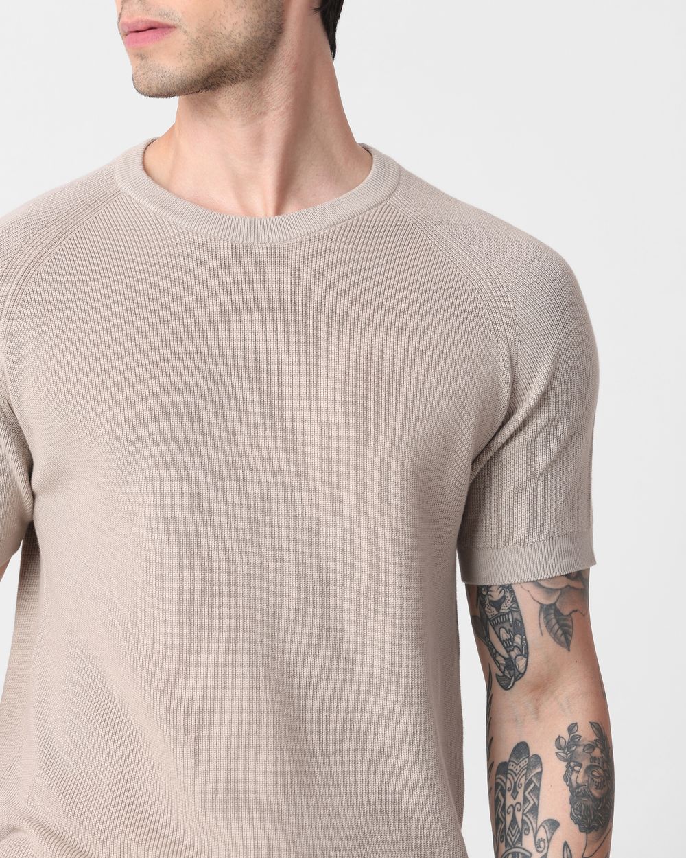 Stone Textured Slim Fit Flatknit Tee