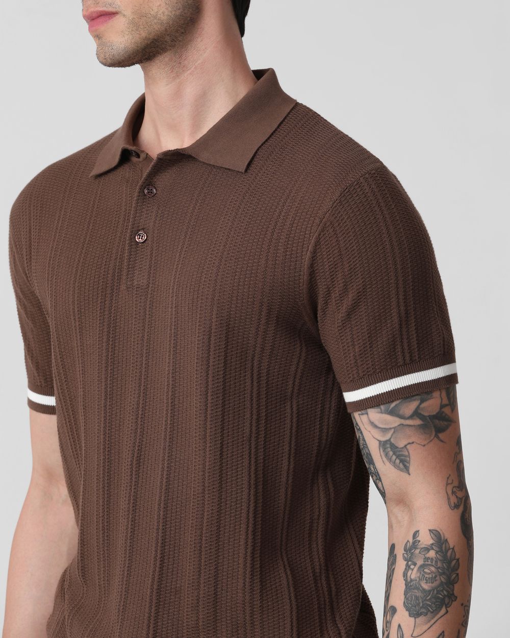 Khaki Flatknit Slim Fit Polo