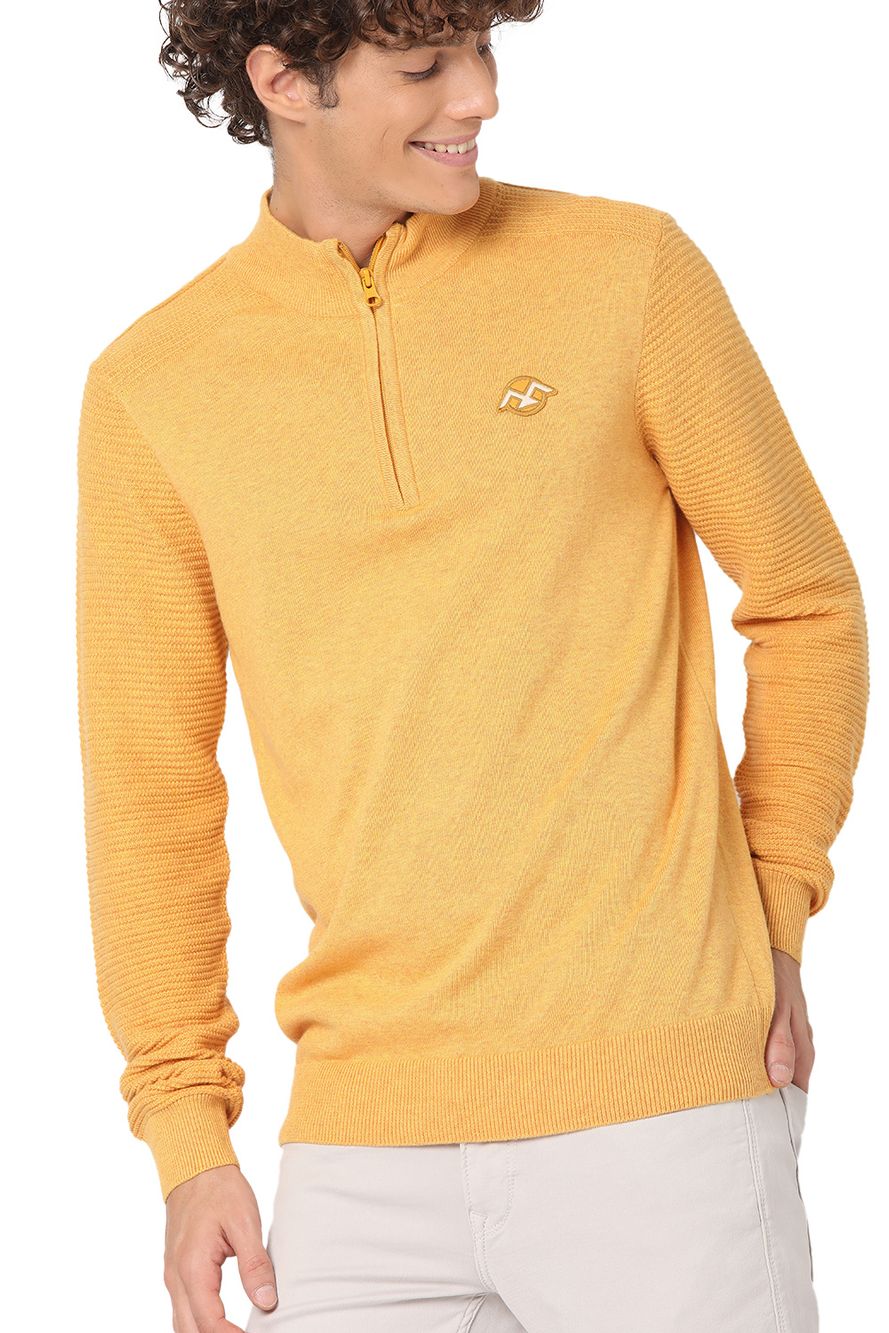 Half Zip Textured Sweater