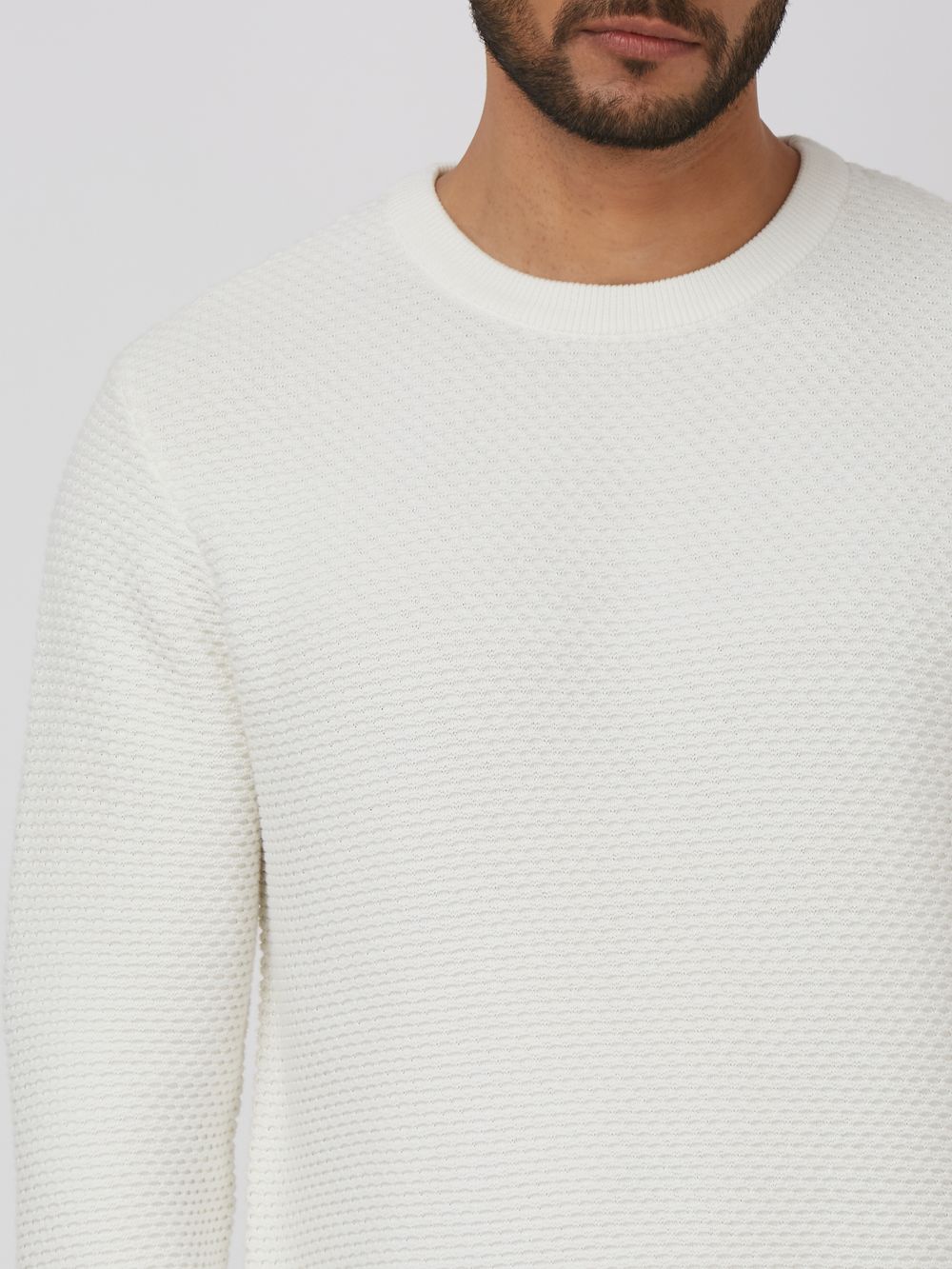 Textured Slim Fit Sweater