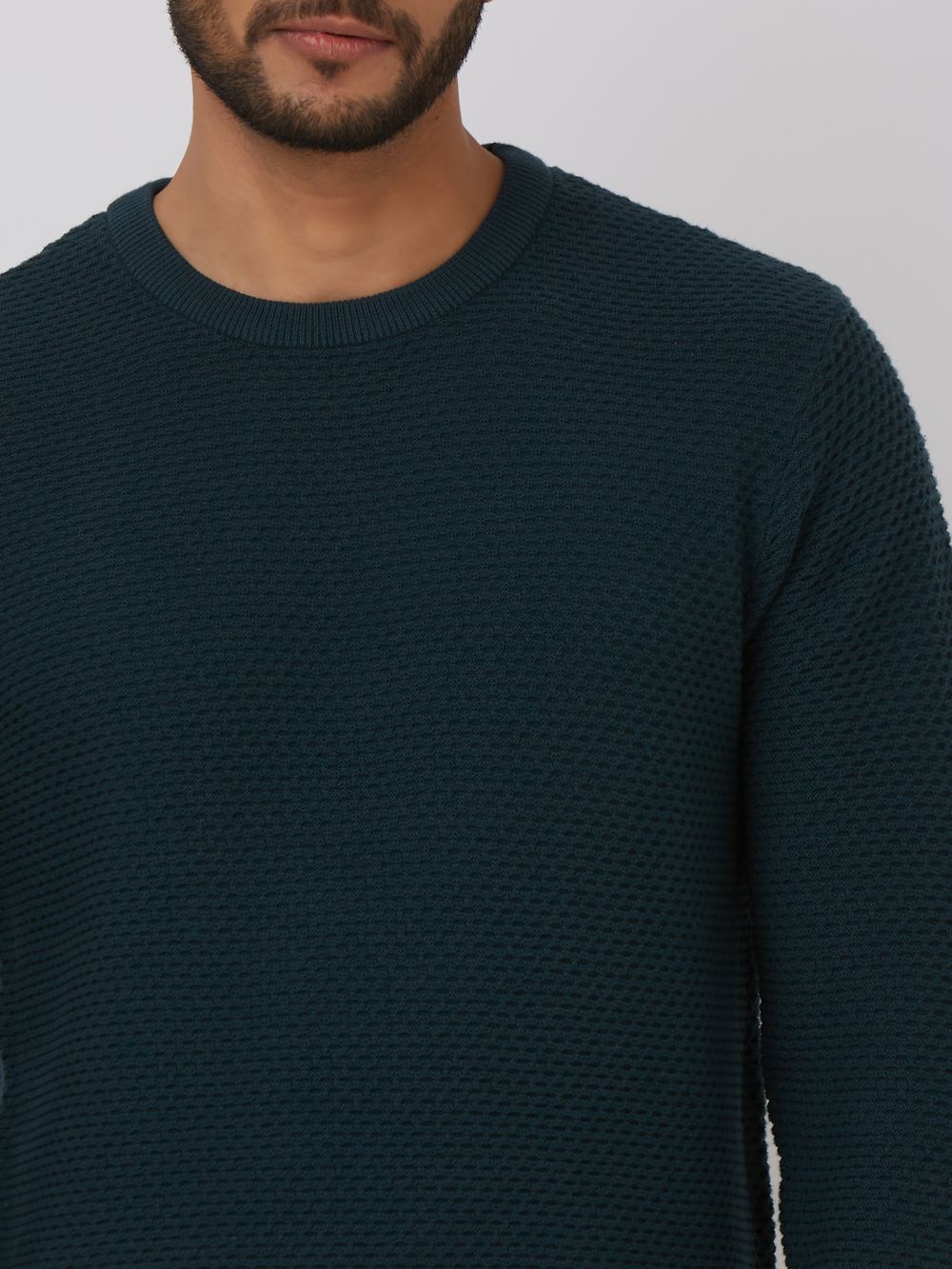 Textured Slim Fit Sweater