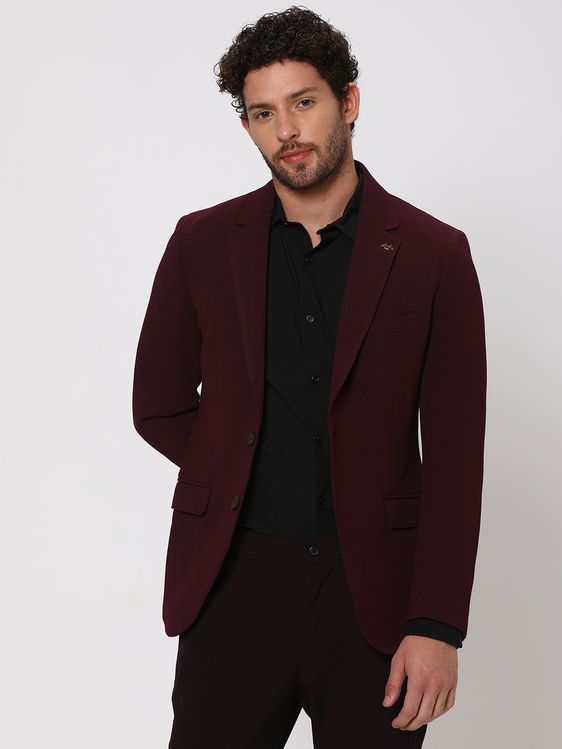 Maroon blazer with white shirt sales
