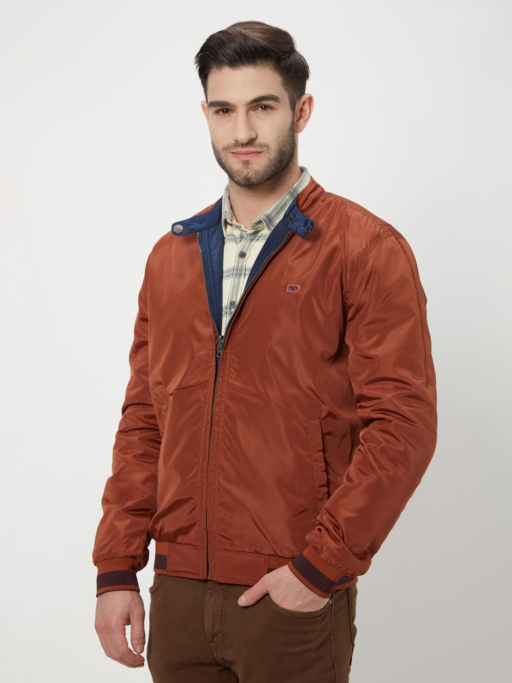 Navy-Rust Reversible Slim Fit Jacket