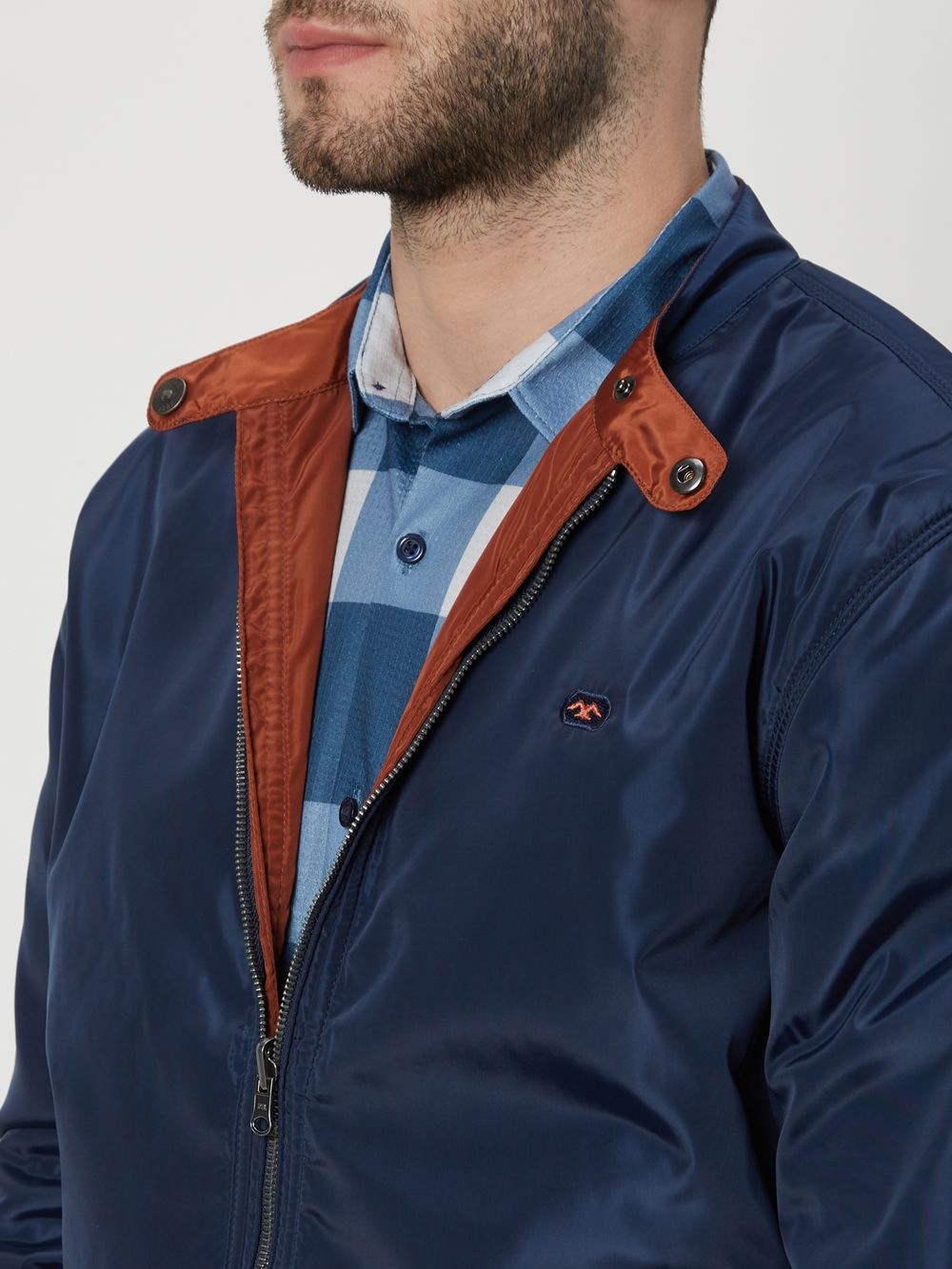 Navy-Rust Reversible Slim Fit Jacket