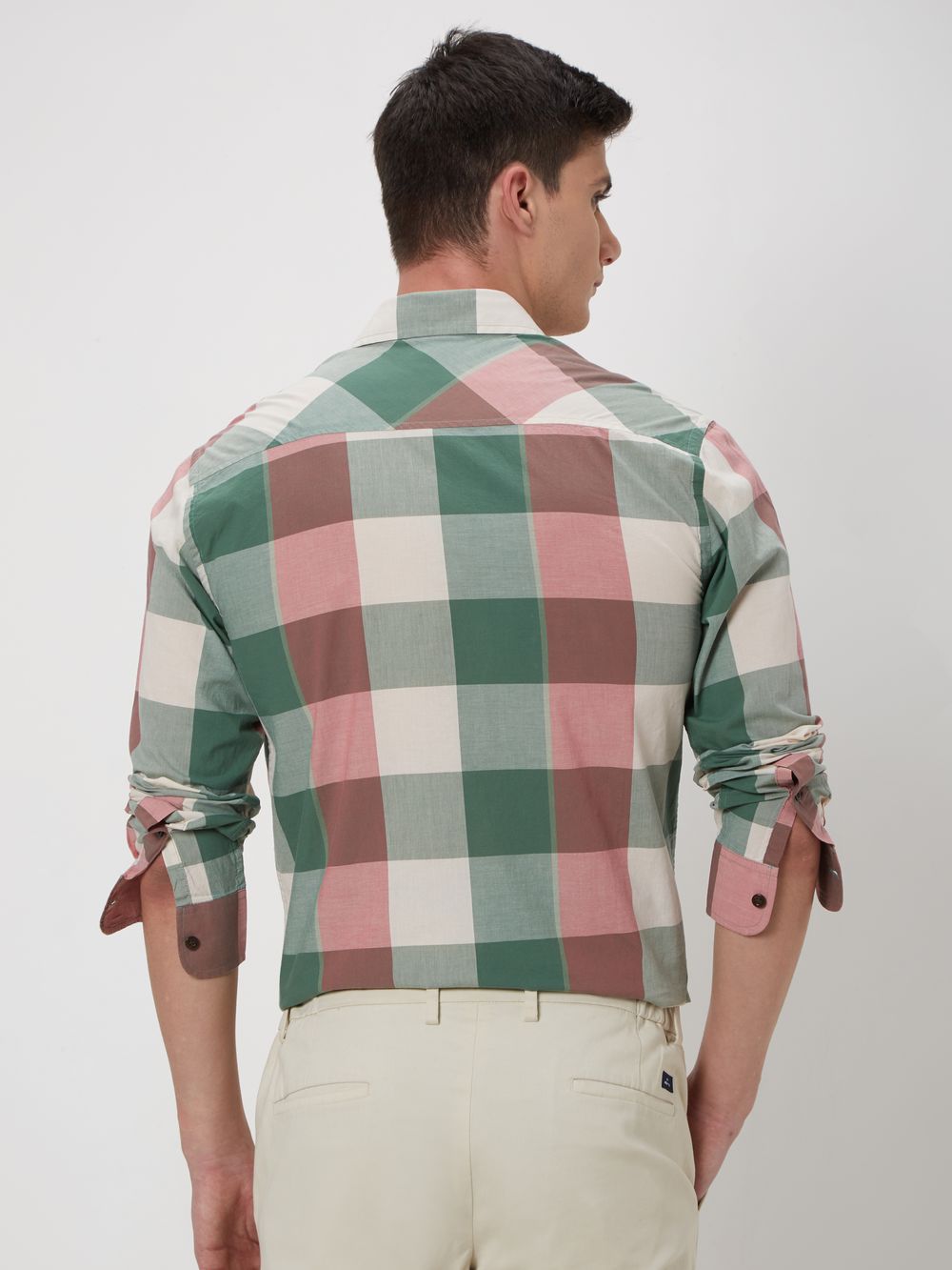 Pink Large Check Lightweight Shirt