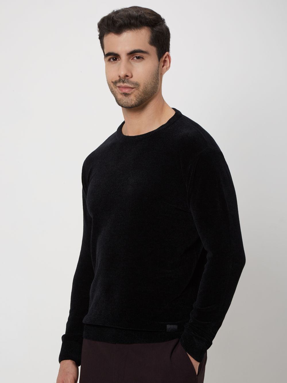 Black Velvet Slim Fit Sweater