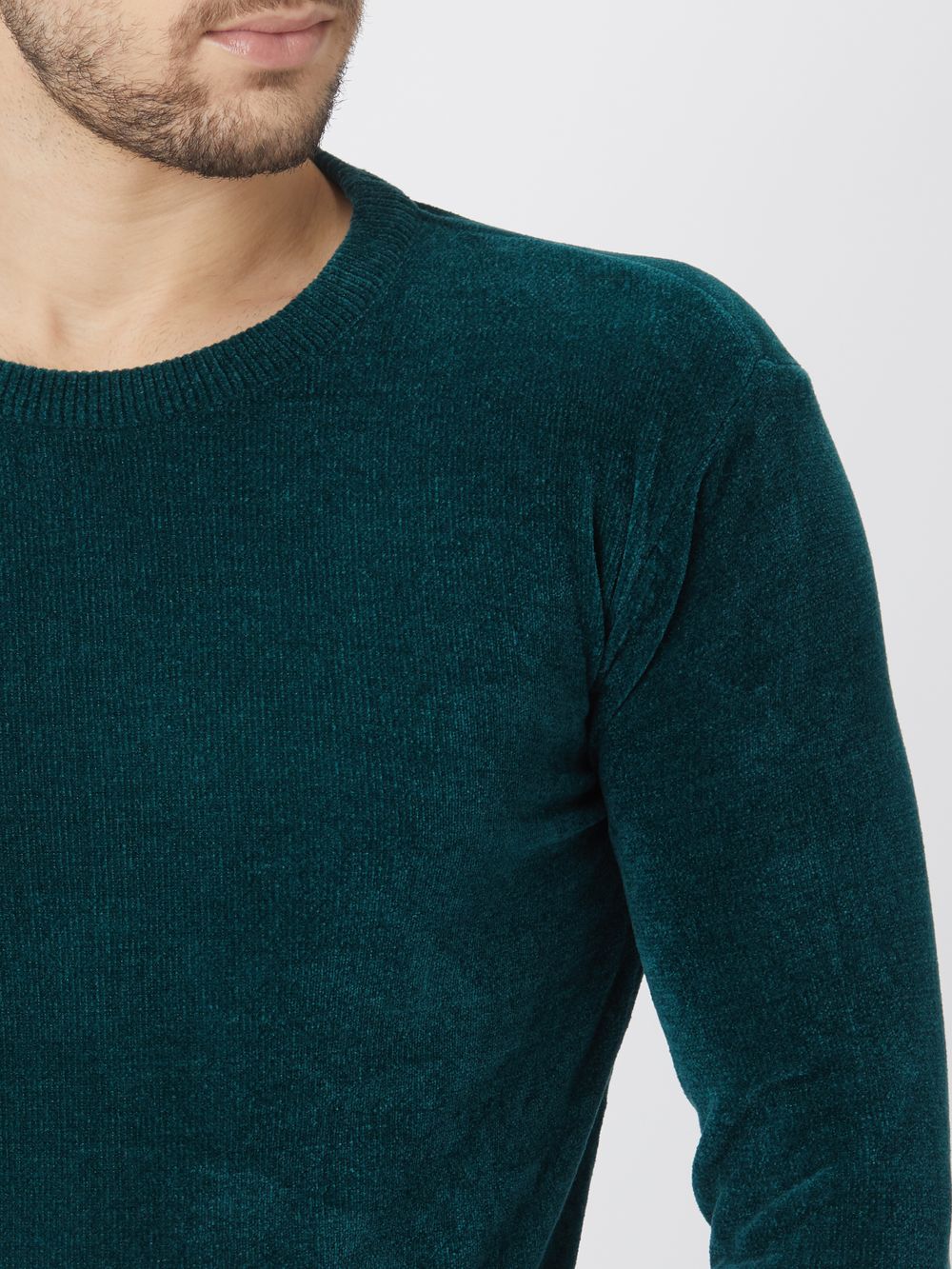 Green Velvet Slim Fit Sweater