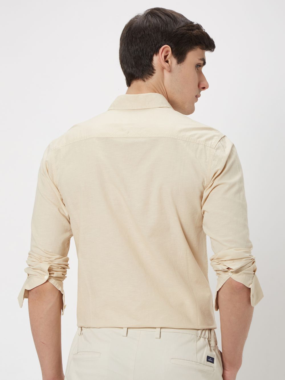 Beige Slim Fit Casual Shirt