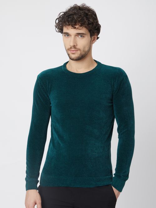 Green Velvet Slim Fit Sweater