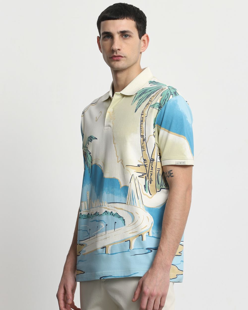 Off White Mumbai Print Regular Fit T-Shirt